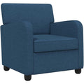 Seduta lounge con braccioli struttura in metallo blu
