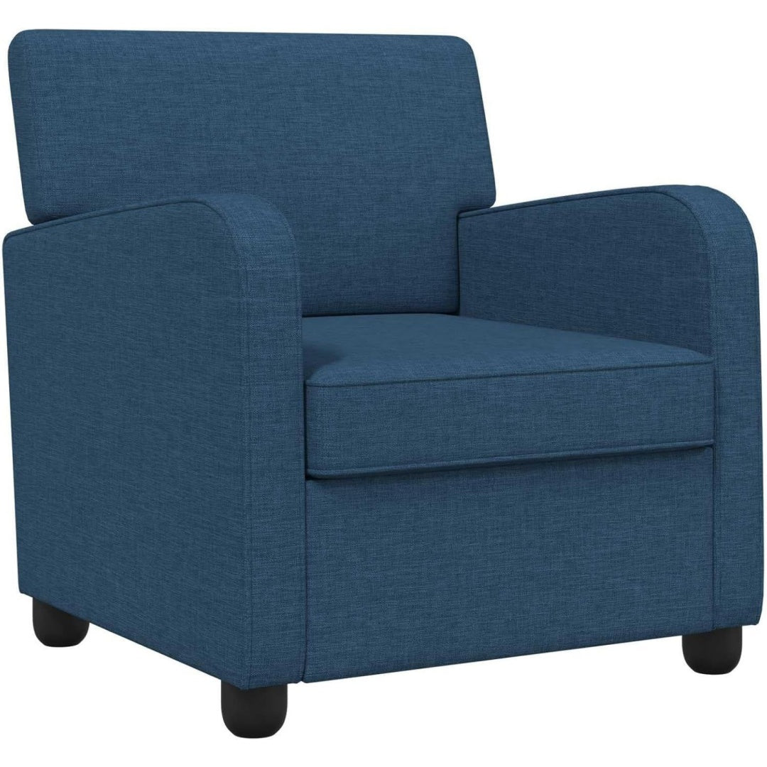 Seduta lounge con braccioli struttura in metallo blu