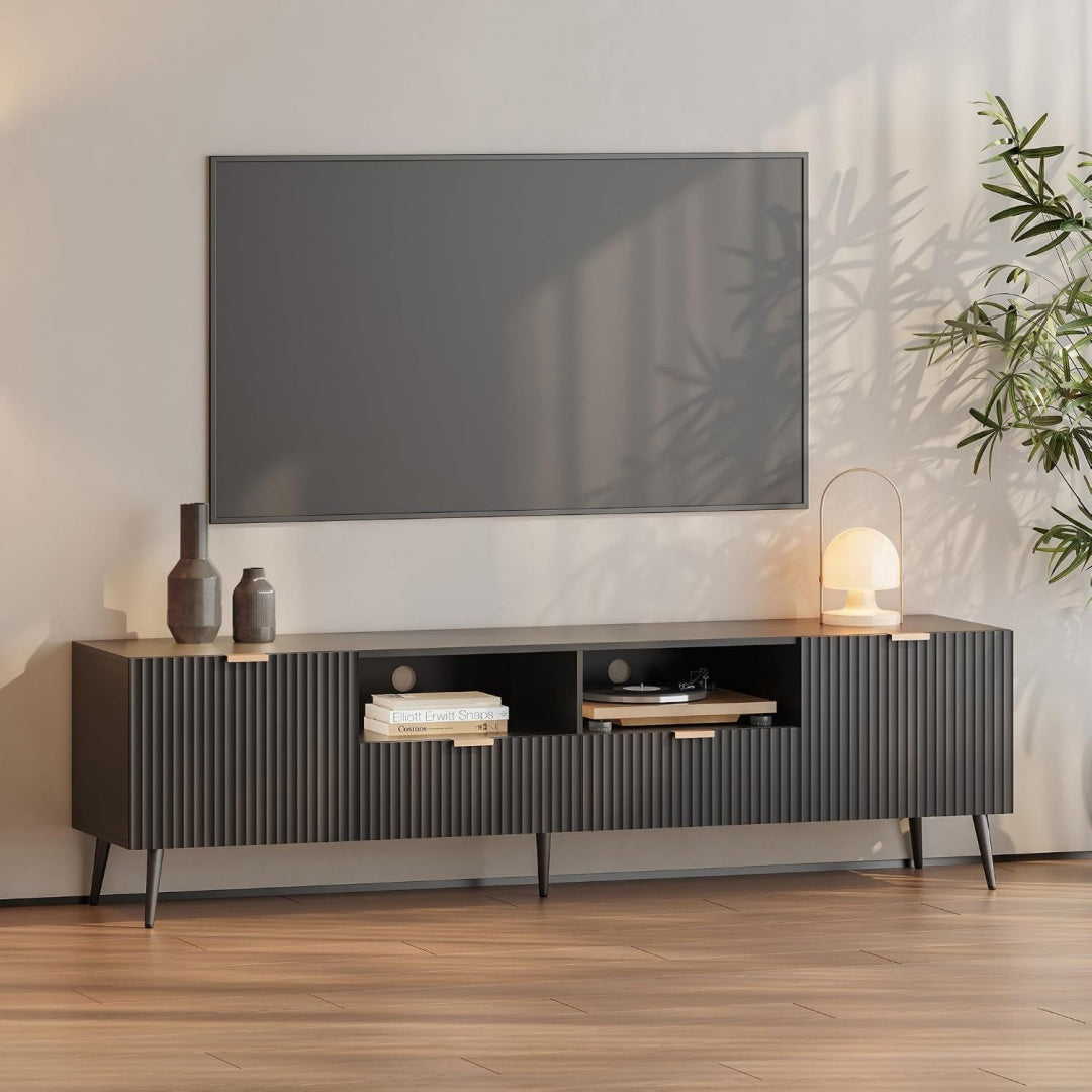 Console porta TV con cassetti con ante nero