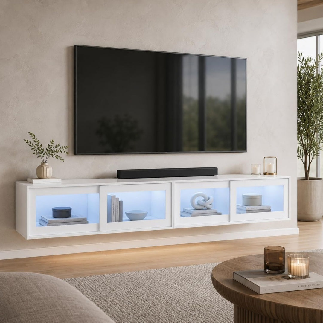 Console porta TV con illuminazione LED bianco