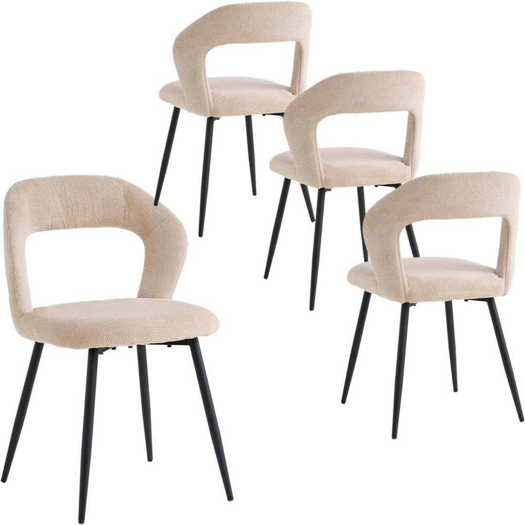 Sedie GrandCA HOME Sedie Pranzo Chenille nero