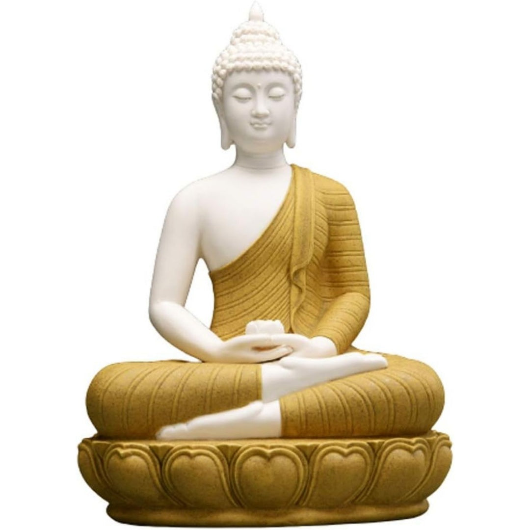 Arredo per soggiorno Statua Buddha Ceramica Buddha Maitreya nero