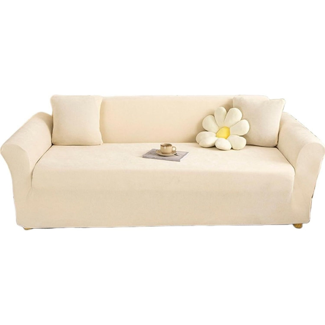Divano confortevole Morbida Ciniglia Fodera Divano, Antiscivolo beige