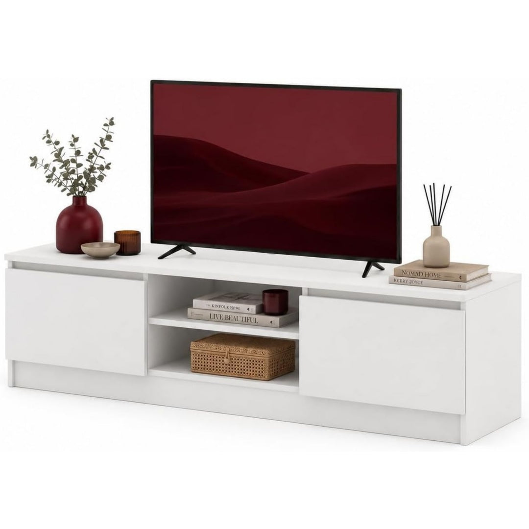 Console porta TV stile scandinavo bianco