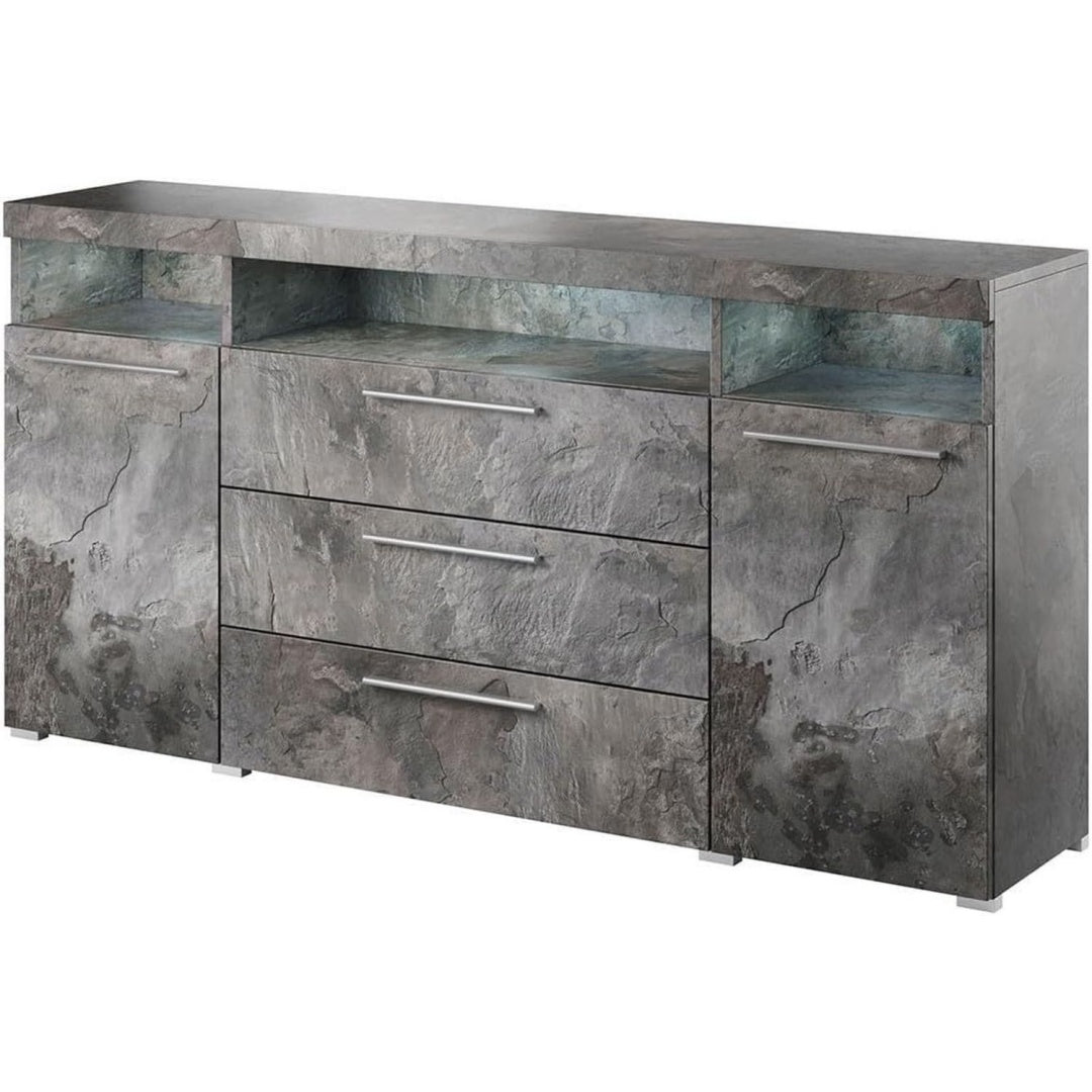 Credenze e buffet con illuminazione LED in MDF grigio