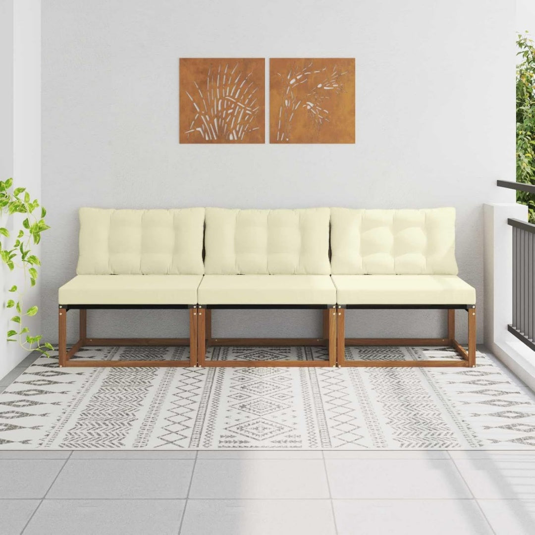 Arredo per soggiorno modulare in legno massello crema