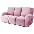 Divano confortevole rosa reclinabile rivestimento in velluto