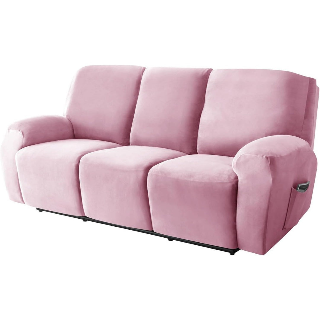 Divano confortevole rosa reclinabile rivestimento in velluto